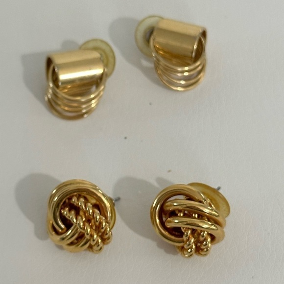 2 gold tone earring sets from the 80’s - Picture 2 of 7